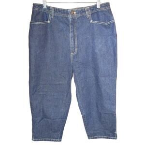 Vtg Route 66 Dark Wash Blue Denim Capri Jeans 15/16 Baggy High Rise Indie Y2K